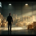 L'isolement au travail : un danger silencieux à ne pas négliger un-travailleur-seul-dans-un-entrepot-entoure-de-piles-de-cartons-avec-de-la-lumiere-naturelle-filtrant-a-travers-des-fenetres-hautes-creant-une-atmosphere-de-solitude